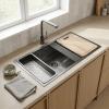 Pure.Sink Luxion Large Gun metal sink 74x40 cm undermount, flush mount, and top mount PLX7440-61